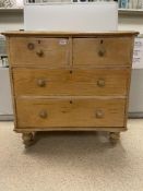 VICTORIAN PINE TWO OVER TWO CHEST OF DRAWERS 87x45x85cm