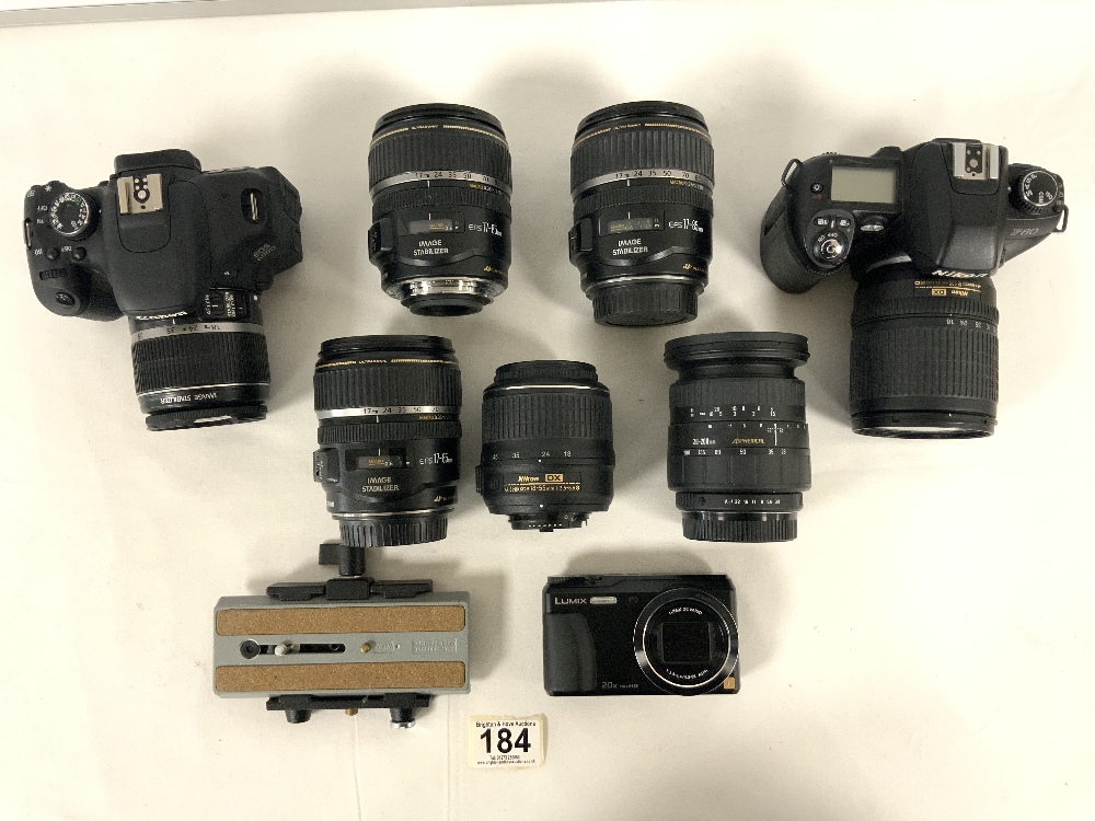 QUANTITY OF CAMERAS AND LENSES NIKON CANON LUMIX AND MORE - Image 2 of 5