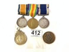 A GROUP OF 3 WORLD WAR I NAVY ROYAL MARINE MEDALS - INCLUDES - NAVY LONG SERVICE AND GOOD CONDUCT