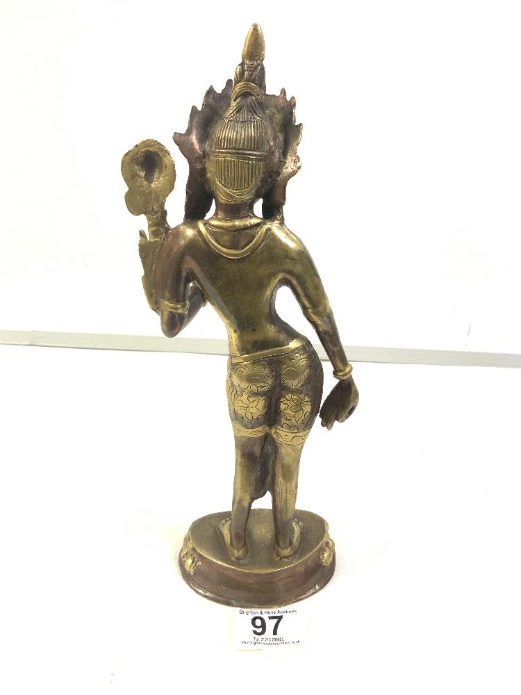 INDIAN BRONZE FIGURE OF A FEMALE DEITY 36CM - Image 3 of 4