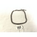 VICTORIAN HALLMARKED SILVER WATCH CHAIN, 36CMS, EVERY LINK MARKED, 61 GRAMS