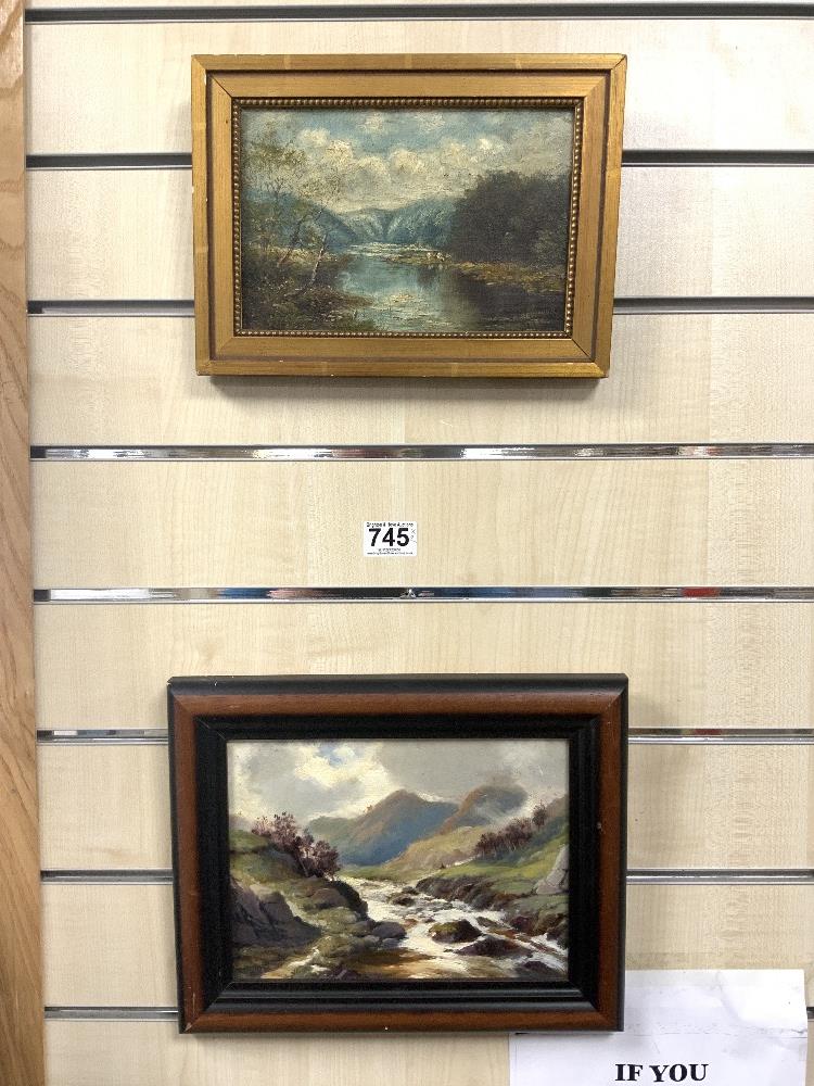 TWO SMALL FRAMED OILS A SEYMOUR 1891 AND E H PETTIT LARGEST 31 X 25CM