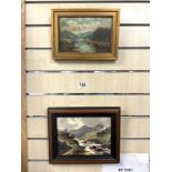 TWO SMALL FRAMED OILS A SEYMOUR 1891 AND E H PETTIT LARGEST 31 X 25CM