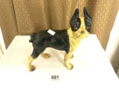 VINTAGE CAST IRON MODEL OF A FRENCH BULL DOG 25CM