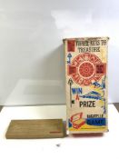 VINTAGE GAME - THREE KEYS TO TREASURE BAGATELLE GAME AND TOY CAP GUNS - OUTLAWS IN ORIGINAL BOX BY
