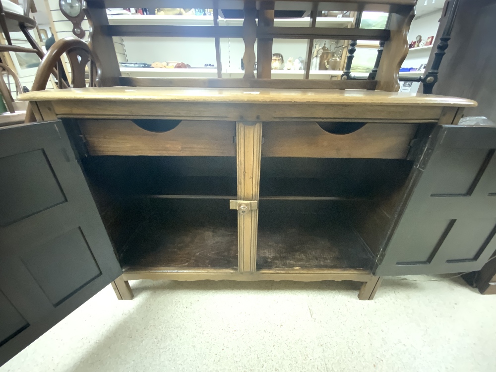 ERCOL TWO DOOR DRESSER WITH PLATE RACK, 120X48 CMS. - Image 3 of 3