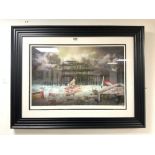 LIMITED EDITION LITHOGRAPH ARTIST J J ADAMS, 21/95, QUEEN AT WEST PIER, 74X47.