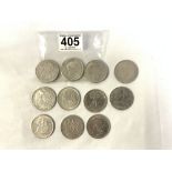 ELEVEN MIXED COINS - VARIOUS