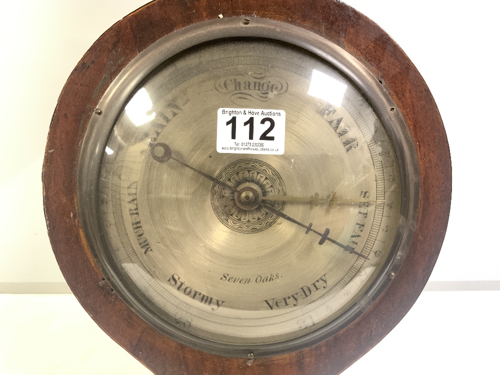 A VICTORIAN MAHOGANY BANJO BAROMETER BY BARHAM OF SEVENOAKS - Image 2 of 8