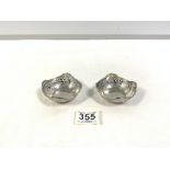 PAIR OF HALLMARKED SILVER PIERCED BON-BON DISHES - BIRMINGHAM 1920, MAKER JOHN COLLARD VICKERY, 62