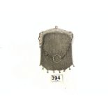ART NOUVEAU STYLE HALLMARKED SILVER AND MESH EVENING PURSE WITH FOLIATE EMBOSSED DECORATION, AND