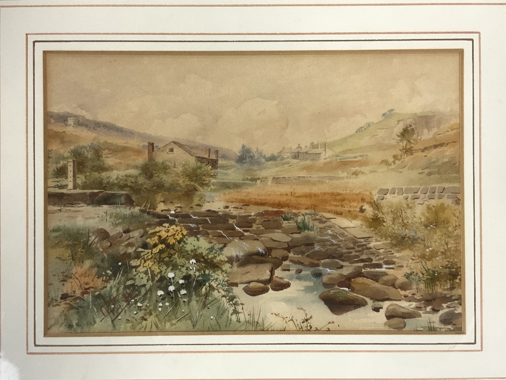 JOHN GUTTERIDGE SYKES, 1886-1941, SET OF FOUR WATERCOLOUR DRAWINGS OF LANDSCAPES WITH FIGURES AND - Image 4 of 7