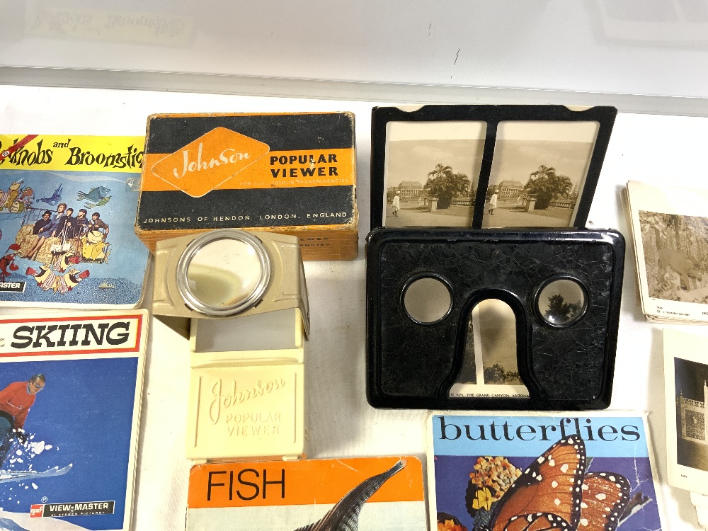 TWO VICTORIAN STEREO VIEWERS AND CARDS WITH A 1950S JOHNSON POPULAR VIEWER IN THE BOX AND A JOLLY - Image 2 of 11
