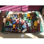 QUANTITY OF PLAY WORN TOY VEHICLES CORGI, MATCHBOX, AND MORE