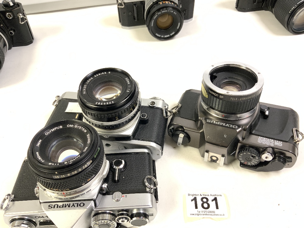 SIX 35 MM CAMERAS CANON AE-1 NIKON AND OLYMPUS AND MORE - Image 3 of 4