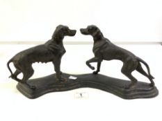 EARLY 20TH-CENTURY IRON MODEL OF TWO RETRIEVERS (60 X 22CMS)