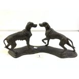 EARLY 20TH-CENTURY IRON MODEL OF TWO RETRIEVERS (60 X 22CMS)