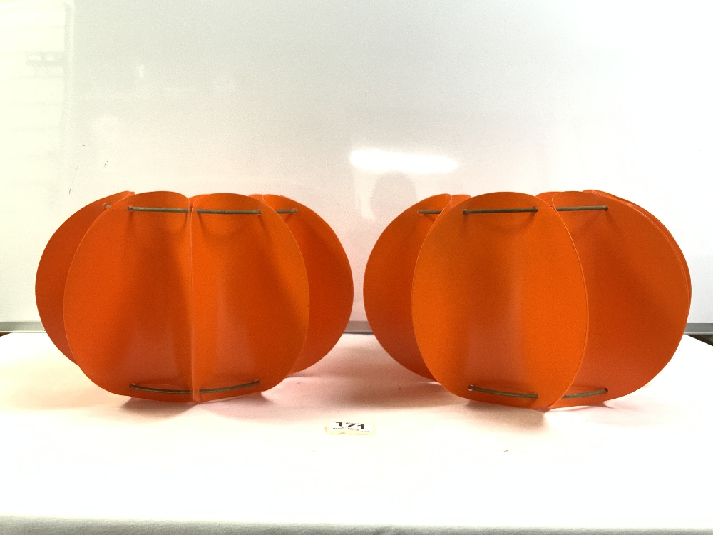 TWO 1970S ORANGE RETRO DESIGN LAMP SHADES - Image 2 of 4