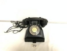 VINTAGE BLACK BAKELITE GPO 6578 TELEPHONE