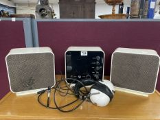 A STEREO CONCERTMATE AND SPEAKERS, MODEL SC-720 EAGLE INTERNATIONAL.WITH EAGLE HEADPHONES