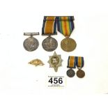 PAIR OF WORLD WAR 1 MEDALS FOR- ALFRED HENRY FRANCIS, 3240 C. SGT WORC. REG, WITH MINATURES, A