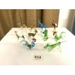 TEN MURANO GLASS ANIMALS