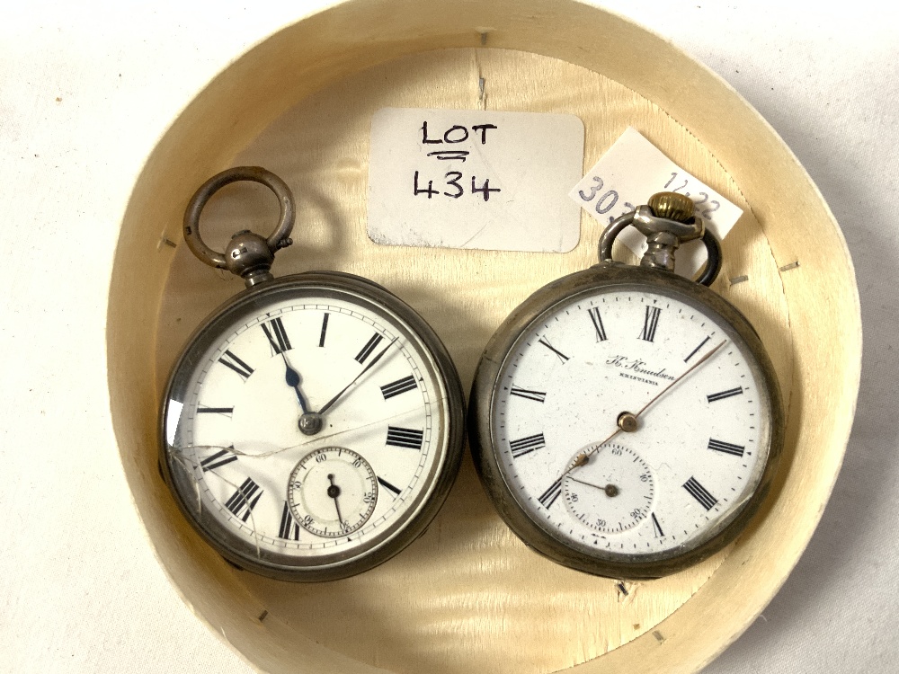 TWO VICTORIAN HALLMARKED SILVER POCKET WATCHES (ONE CRACKED GLASS)