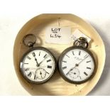 TWO VICTORIAN HALLMARKED SILVER POCKET WATCHES (ONE CRACKED GLASS)