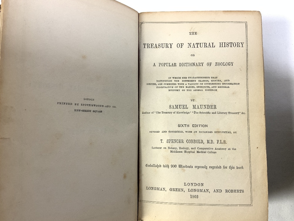 TWO ANTIQUARIAN BOOKS MAUNDERS TREASURY OF NATURAL HISTORY 1862 AND LES JOORNEES AMSTERDAM - Image 2 of 6