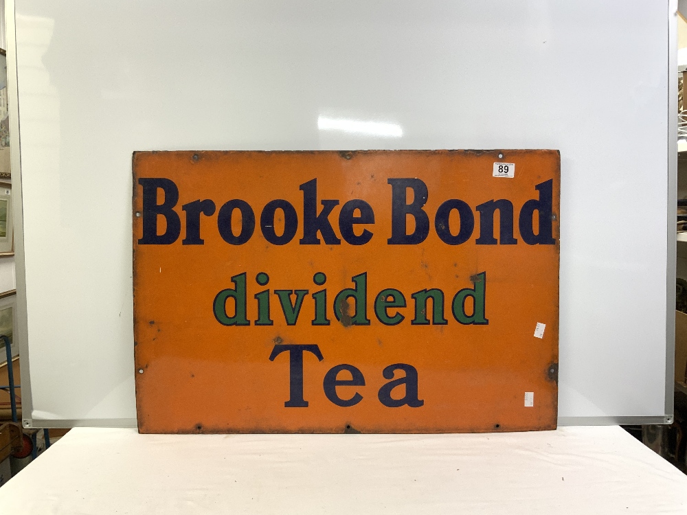 A VINTAGE ENAMEL SIGN FOR - BROOKE BOND DIVIDEND TEA 76 X 51 CM - Image 2 of 3