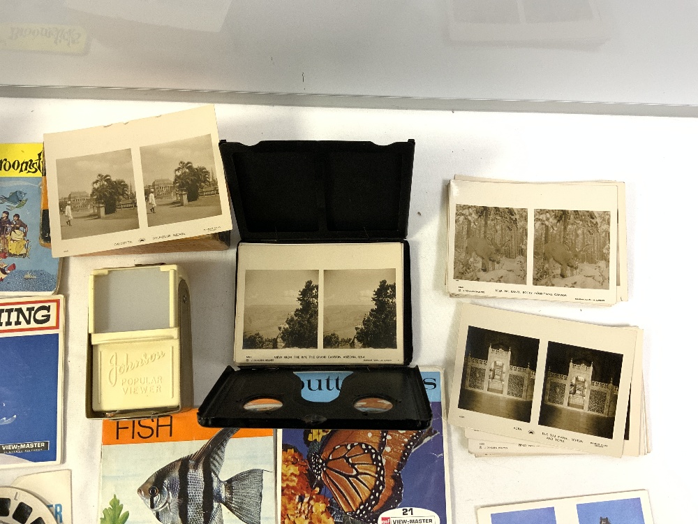 TWO VICTORIAN STEREO VIEWERS AND CARDS WITH A 1950S JOHNSON POPULAR VIEWER IN THE BOX AND A JOLLY - Image 3 of 11