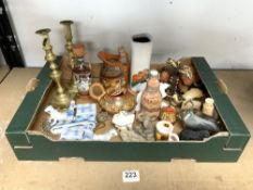 QUANTITY OF MIXED CERAMICS AND BRASS AND MORE