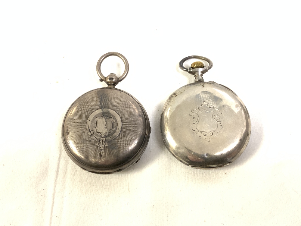 TWO VICTORIAN HALLMARKED SILVER POCKET WATCHES (ONE CRACKED GLASS) - Image 4 of 8