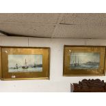 AUSTIN SMITH 1900 - PAIR OF WATERCOLOURS SIGNED DATED 1924 TITLED FALMOUTH AND NORTH BAY SCARBURE 65