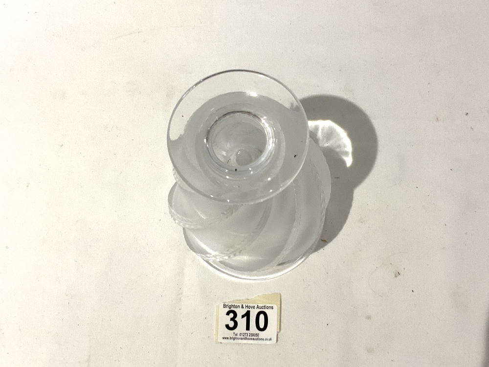 A LALIQUE FROSTED GLASS VASE, ERMENONVILLE DESIGN. 14.5 CMS. - Image 3 of 4
