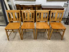 FOUR VINTAGE CHAPEL CHAIRS