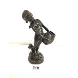 BRONZE FIGURE - YOUNG PERSON HOLDING A WATER POT 25CM