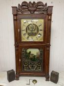 SILAS B TERRY 19TH CENTURY 8 DAY AMERICAN SHELF CLOCK WITH WEIGHTS AND PENDULUM AND KEY WORKING