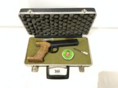 A .177 AIR PISTOL , MADE BY F.A.S. ITALY, IN ORIGINAL CASE.
