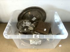 BOX OF SILVER PLATE ITEMS