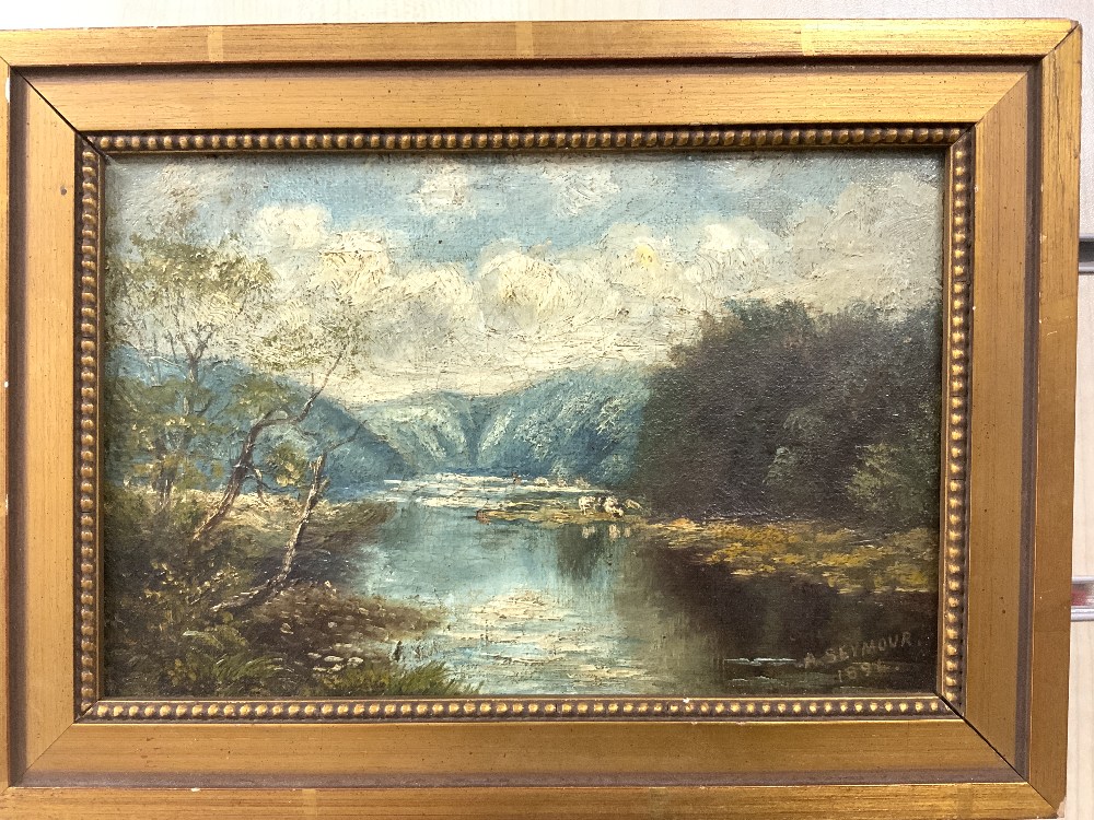 TWO SMALL FRAMED OILS A SEYMOUR 1891 AND E H PETTIT LARGEST 31 X 25CM - Image 3 of 8