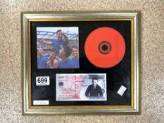A ROBBIE WILLIAMS LTD EDITION CD- SING WHEN YOUR WINNING, AND A ROBBIE WILLIAMS £50 NOTE.
