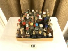 MINIATURE BOTTLES OF SPIRITS AND APPROX 80 INCLUDES RUM VODKA AND BRANDY