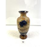 ROYAL DOULTON STONEWARE, BLUE AND BROWN FLORAL VASE (A/F)