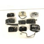 QUANTITY OF 35MM CAMERAS OLYMPUS AGFA NIKON AND MORE