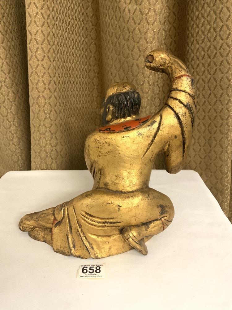 GILDED WOODEN CARVED FIGURE 31CM - Image 2 of 3