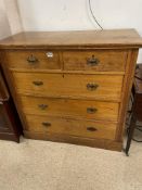 VICTORIAN TWO OVER THREE CHEST OF DRAWERS IN WALNUT
