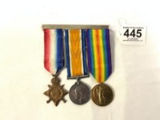 A WORLD WAR 1 TRIO OF MEDALS FOR PTE C R WILLIAMS R.A.M.C