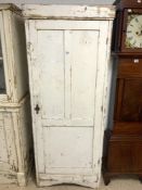 VINTAGE PINE PAINTED WHITE CUPBOARD WITH SHELVES AND BOTTOM DRAW 182 X 72 X 42CM