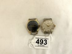 A 1962 SMITHS 9CT HALLMARKED WRISTWATCH DELUX, AND A SMITHS BLACK FACE 1960S WRISTWATCH